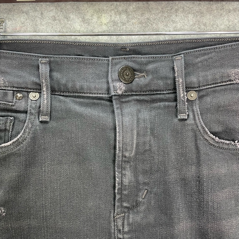 Citizens Of Humanity Women’s Black Denim Mini Skirt Size 26 Distressed Frayed - Picture 3 of 16